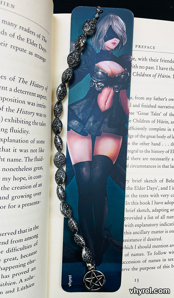 Nier Automata 2B Beaded Bookmark