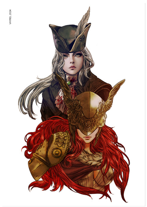 Bloodborne + Elden Ring Lady Maria & Malenia Print OUTLET