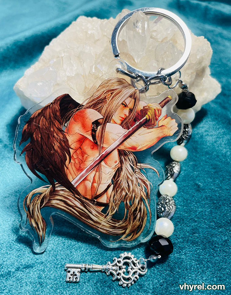 Final Fantasy VII Sephiroth Beaded Double Sided Acrylic Keychain