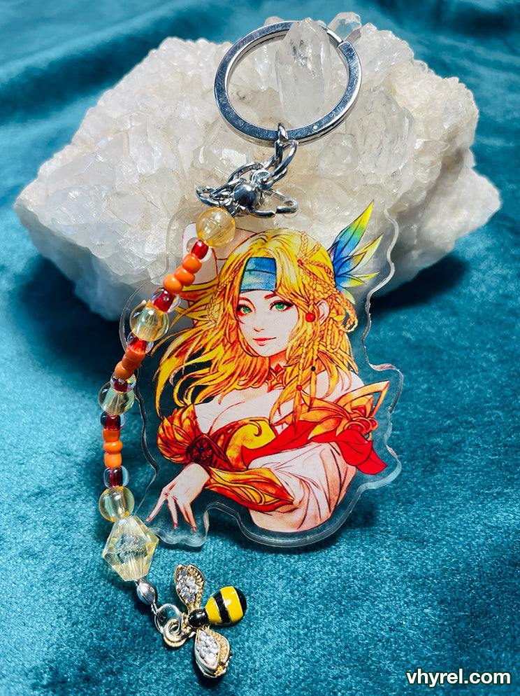 Final Fantasy X Riku Beaded Double Sided Acrylic Keychain