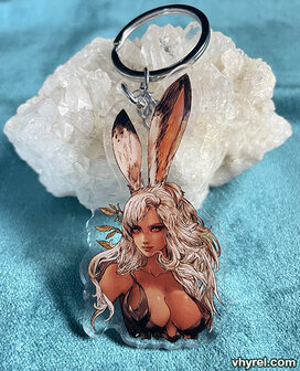 Final Fantasy XII Fran Portrait Keychain Double Sided + Double Protection Clear Acrylic