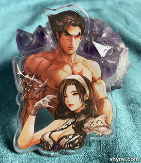 Tekken Kazuya Mishima Jun Kazama Clear Acrylic Pin