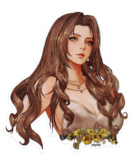 Final Fantasy VII Loveless Aerith Portrait Die Cut Sticker