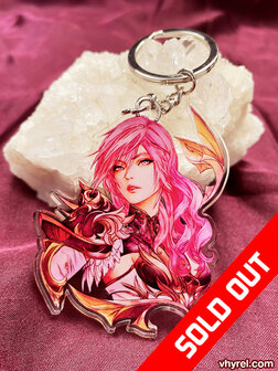 Final Fantasy XIII Lightning Keychain Double Sided Clear Acrylic Glossy