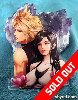 Final Fantasy VII Cloud/Tifa Clear Acrylic Pin