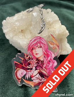 Final Fantasy XIII Lightning Keychain Double Sided + Double Protection Clear Acrylic