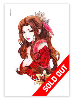 Final Fantasy VII Watercolor Aerith Print