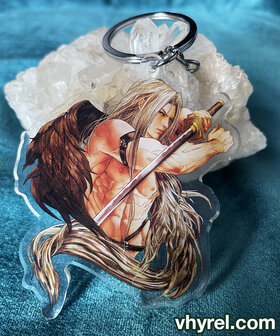 Final Fantasy VII Sephiroth Portrait Keychain Double Sided + Double Protection Clear Acrylic