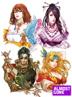 Final Fantasy X Yuna, Lulu, Auron, Rikku Sticker Set