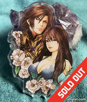 Final Fantasy VIII Squall Rinoa Clear Acrylic Pin