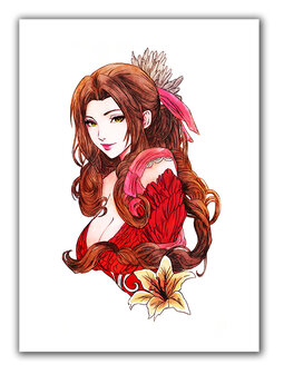 Final Fantasy VII Watercolor Aerith Canvas