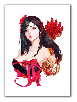 Final Fantasy VII Watercolor Tifa Print Canvas