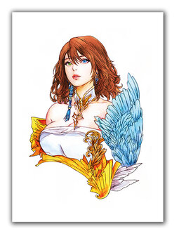 Final Fantasy X Watercolor Yuna Print Canvas