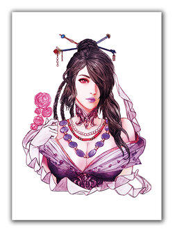 Final Fantasy X Watercolor Lulu Print Canvas