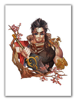 Final Fantasy X Watercolor Auron Print Canvas