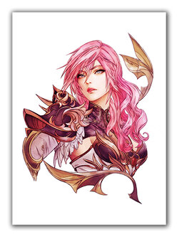 Final Fantasy XIII Watercolor Lightning Print Canvas