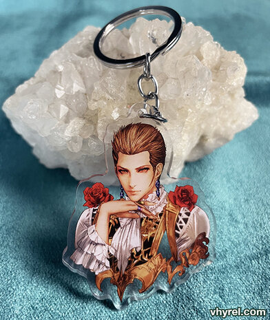 Final Fantasy XII Balthier Keychain Double Sided + Double Protection Clear Acrylic