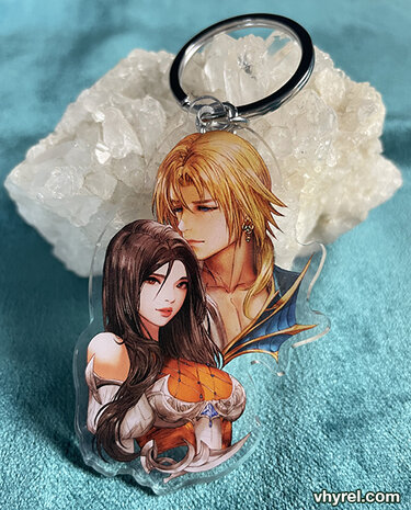 Final Fantasy IX Zidane Dagger Keychain Double Sided + Double Protection Clear Acrylic