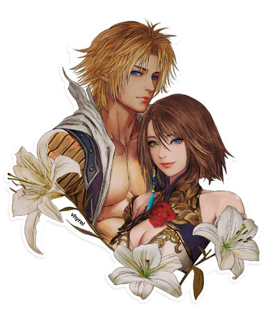 Final Fantasy X Tidus Yuna Portrait Die Cut Sticker