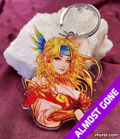 Final Fantasy X Rikku Keychain Double Sided Clear Acrylic Glossy