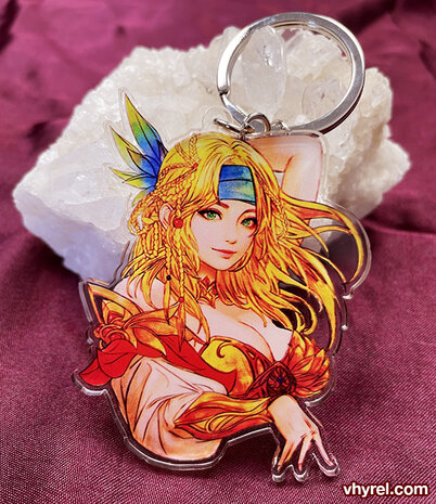 Final Fantasy X Rikku Keychain Double Sided Clear Acrylic Glossy