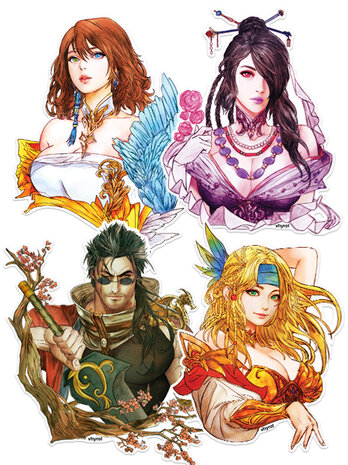 Final Fantasy X Yuna, Lulu, Auron, Rikku Sticker Set