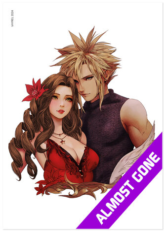 Final Fantasy VII Cloud Aerith Portrait Print