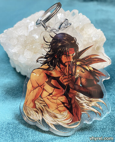 Final Fantasy X Jecht Portrait Keychain Double Sided + Double Protection Clear Acrylic