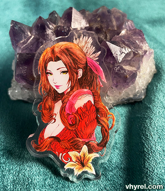 Final Fantasy VII Aerith Clear Acrylic Pin