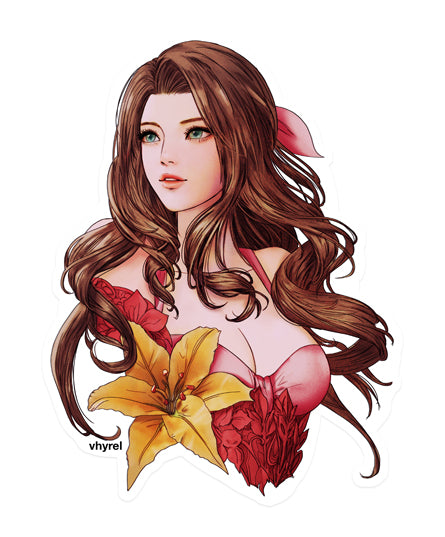 FFVII Aerith Portrait Die Cut Sticker