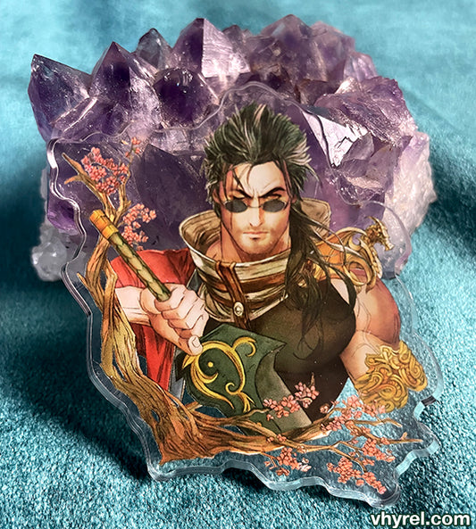 Final Fantasy X Auron Clear Acrylic Pin