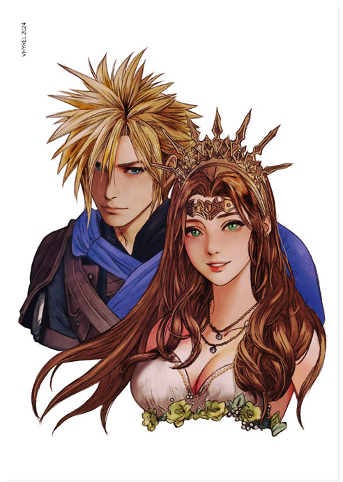 Final Fantasy VII Cloud/Aerith Print OUTLET