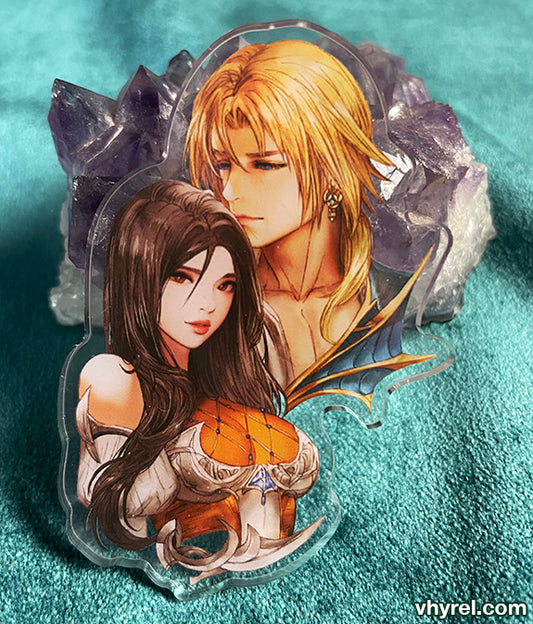 Final Fantasy IX Zidane/Garnet Clear Acrylic Pin