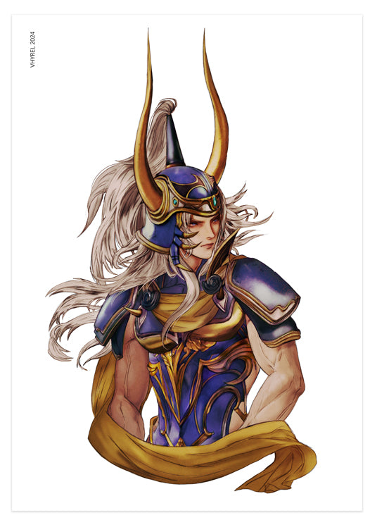 Final Fantasy I Warrior of Light Portrait Print OUTLET