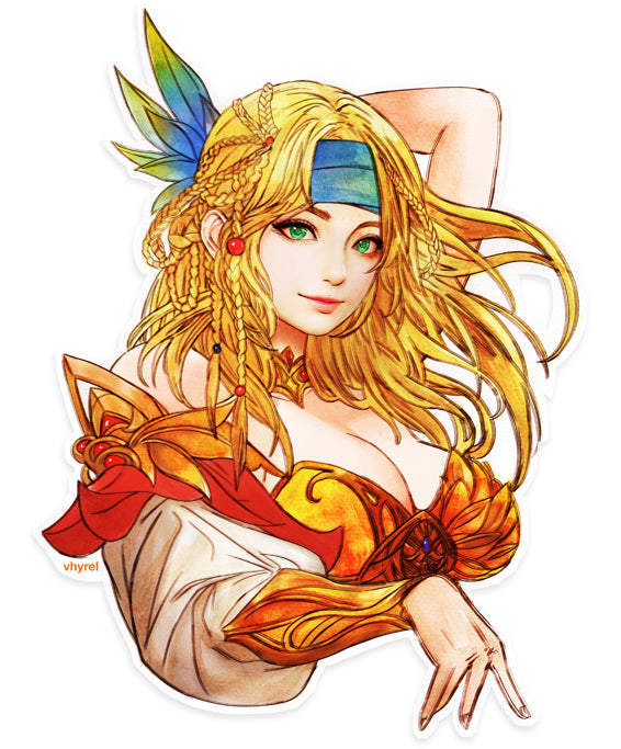Final Fantasy X Watercolor Rikku Die Cut Sticker