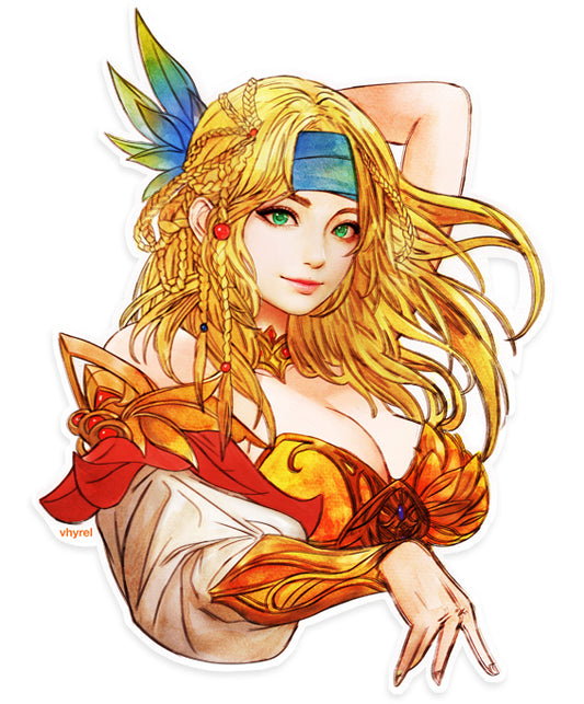 Final Fantasy X Watercolor Rikku Die Cut Sticker
