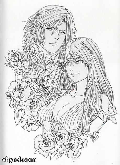 Final Fantasy VIII Squall & Rinoa Original Art