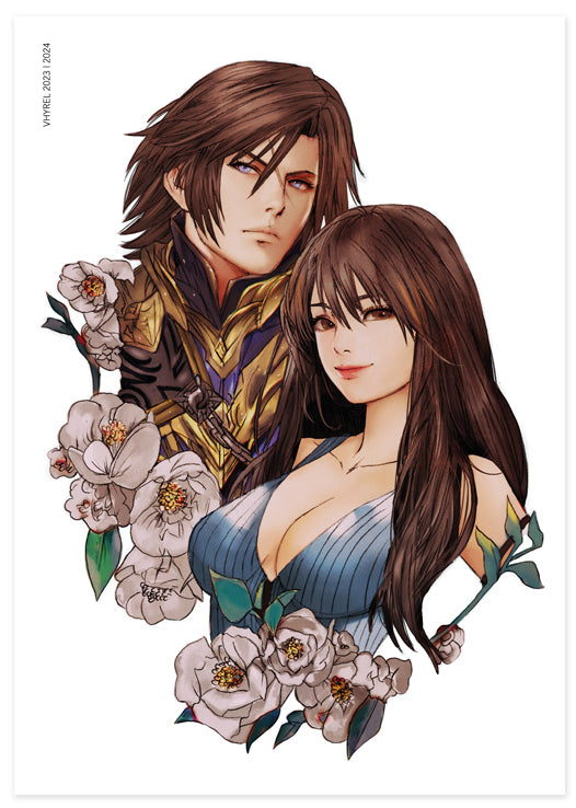 Final Fantasy VIII Squall/Rinoa Portrait Print OUTLET
