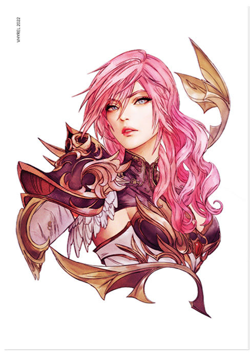 Final Fantasy XIII Watercolor Lightning Print