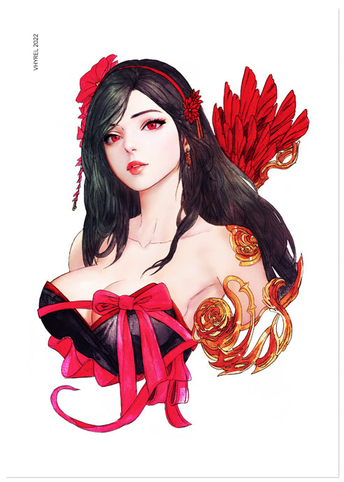 Final Fantasy VII Watercolor Tifa Print