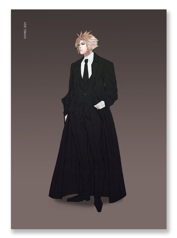 Final Fantasy VII Cloud in Suit Print OUTLET