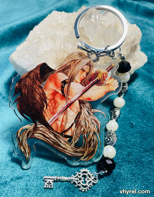 Final Fantasy VII Sephiroth Beaded Double Sided Acrylic Keychain