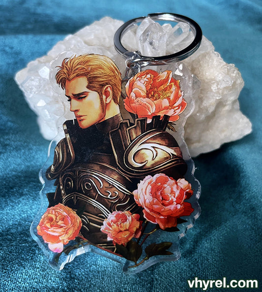 Final Fantasy XII Gabranth Flowers Keychain Double Sided Acrylic