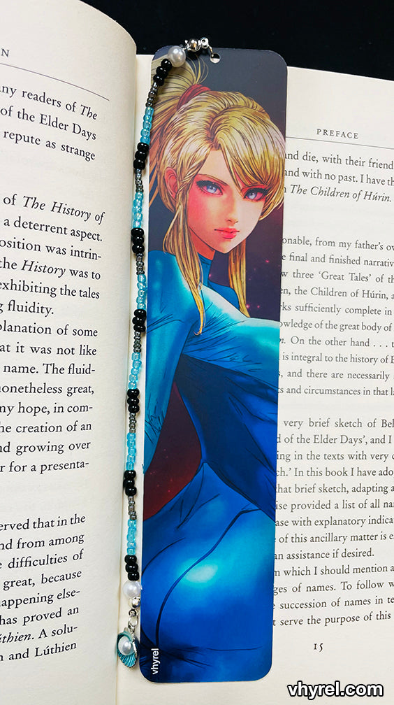 Metroid Samus Beaded Bookmark