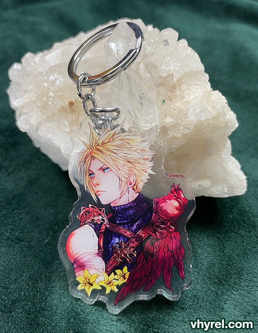 Final Fantasy VII Cloud Keychain Double Sided Acrylic