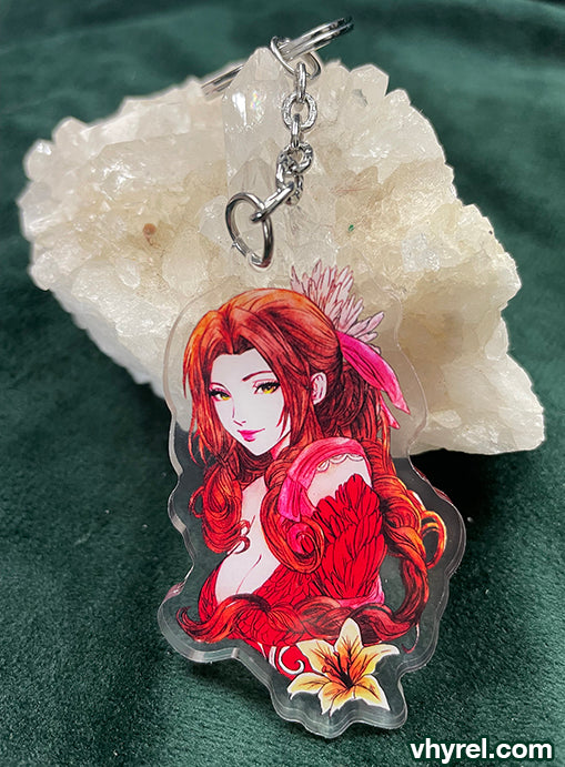 Final Fantasy VII Aerith Keychain Double Sided Acrylic